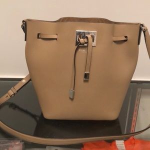 Michael Kors Collection Beige Leather Bucket Bag